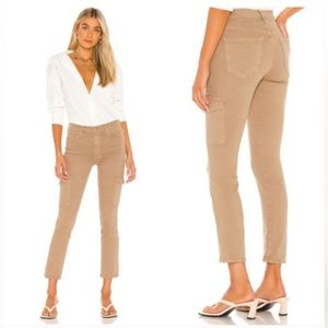 Mother Mid Rise Dazzler Cargo Ankle (in Toasted Brown)